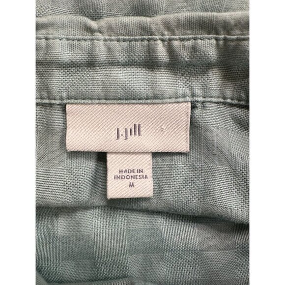 J. Jill Women’s Medium Tunic Top – 100% Cotton – Roll Tab Sleeve – Seafoam Green - Picture 9 of 11